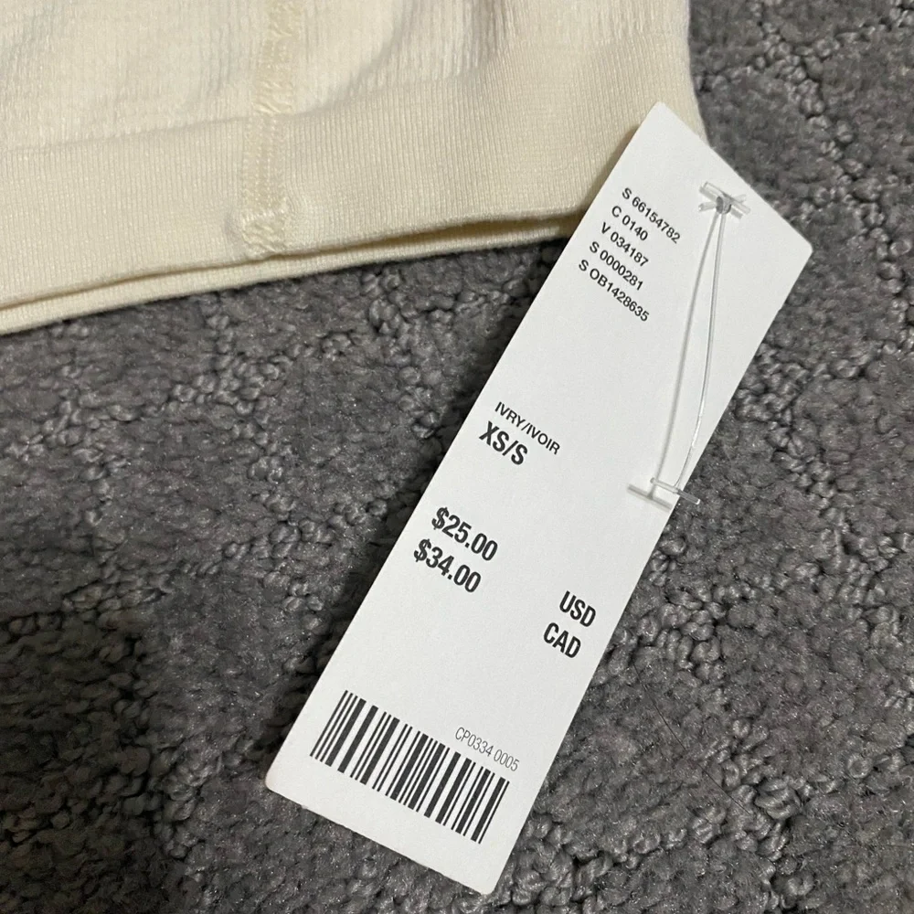 Out From Under Lucky Seamless Asymmetrical Bra Top NWT Size XS/S - Ivory - Picture 9 of 9